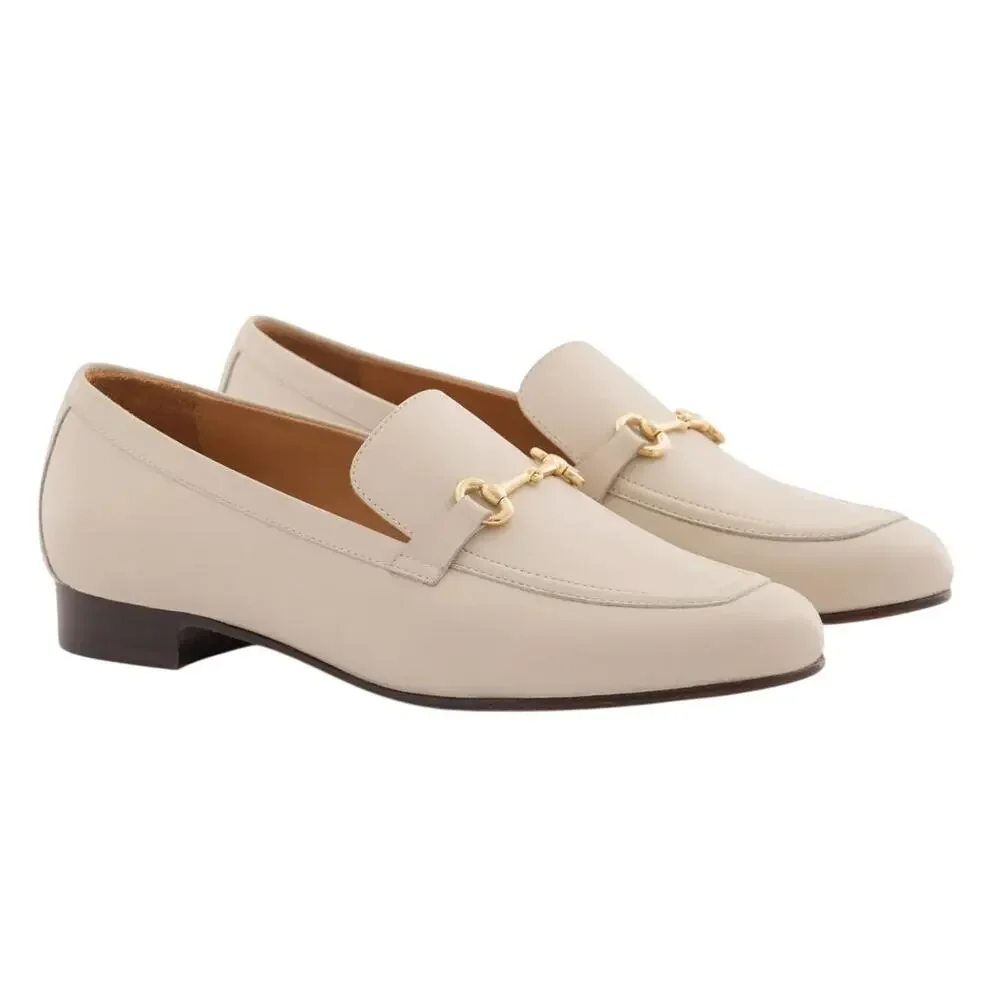 Beckett Simonon Women's Astrid Quiet Luxury Dove Leather Loafers 8.5